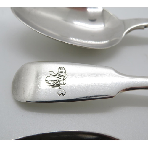 130 - York silver teaspoons by James Barber York 1853 HM 48g