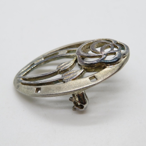 166 - Silver HM C R Mackintosh style brooch