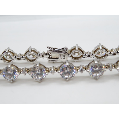 168 - Silver and CZ bracelet 19g