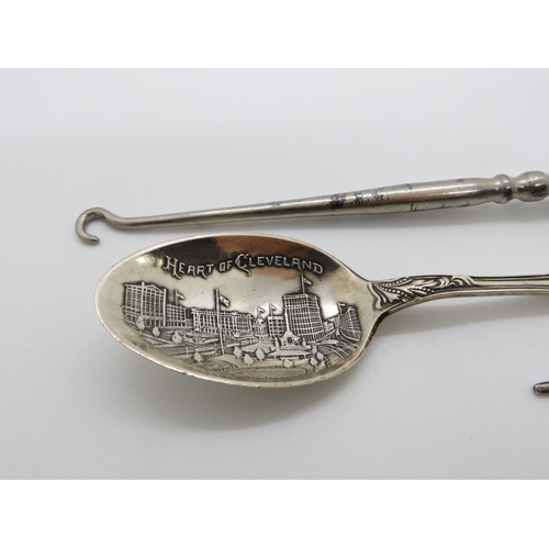 178 - Silver cutlery and button hook