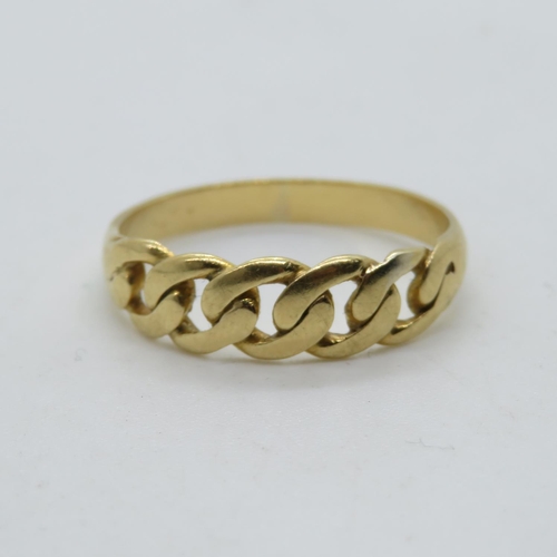 182 - 18ct gold Victorian buckle ring HM worn size P 3g