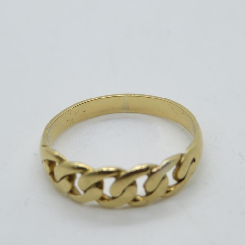 182 - 18ct gold Victorian buckle ring HM worn size P 3g