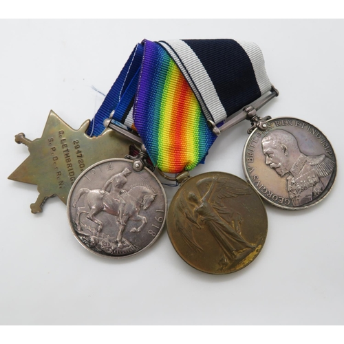 241 - Set of 4x medals to 294720 George Leatherbridge STO.PO. HMS Leda