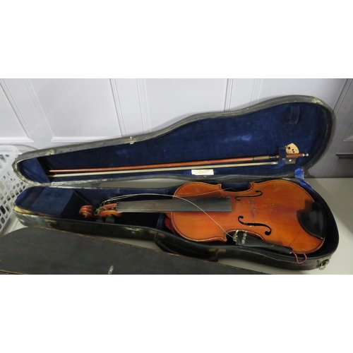 284 - Vintage violin in case with bow
36cm by 21cm