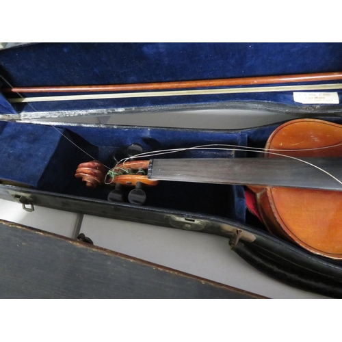 284 - Vintage violin in case with bow
36cm by 21cm