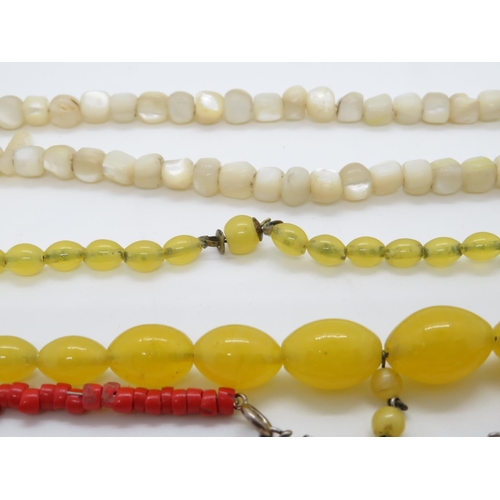 288 - Mother of pearl, coral and other beads