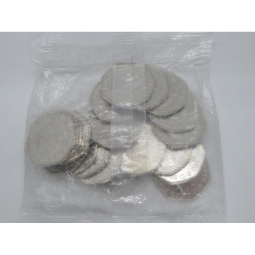 290 - Bag of 20x 50p coins Tailor of Gloucester