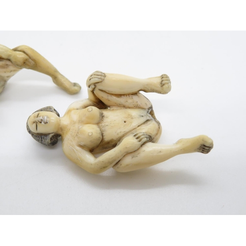 328 - Pair of erotic Netsuke original ivory