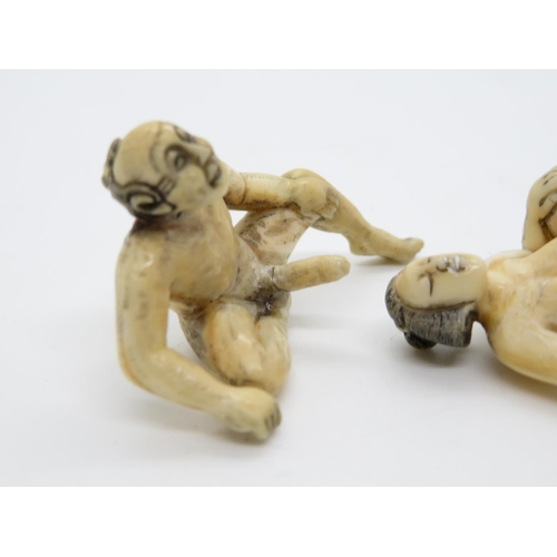 328 - Pair of erotic Netsuke original ivory