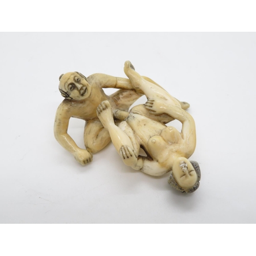 328 - Pair of erotic Netsuke original ivory