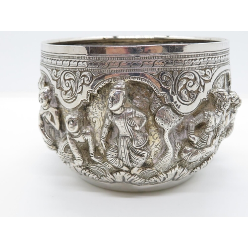 337 - Persian silver bowl 4.5