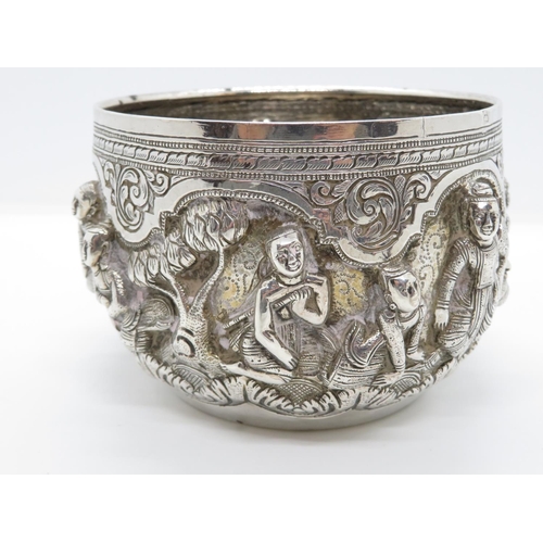 337 - Persian silver bowl 4.5