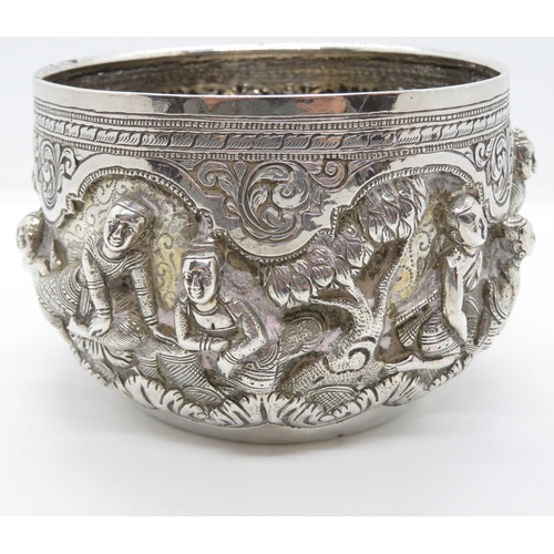 337 - Persian silver bowl 4.5