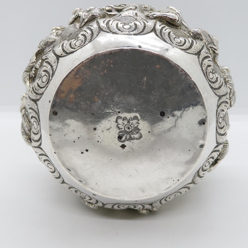 337 - Persian silver bowl 4.5