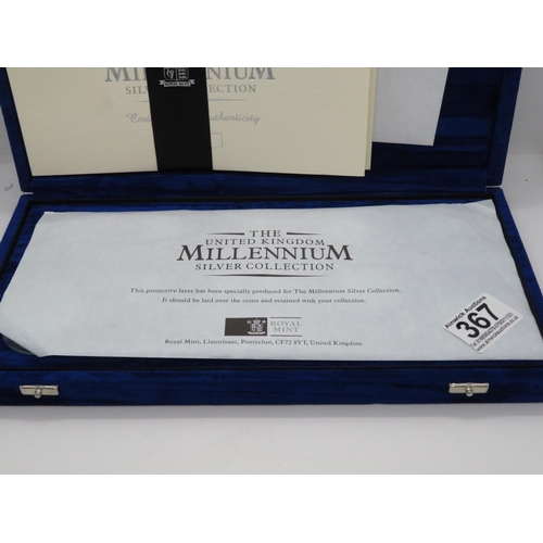 367 - UK Millennium silver collection for 2000 including Maundy money