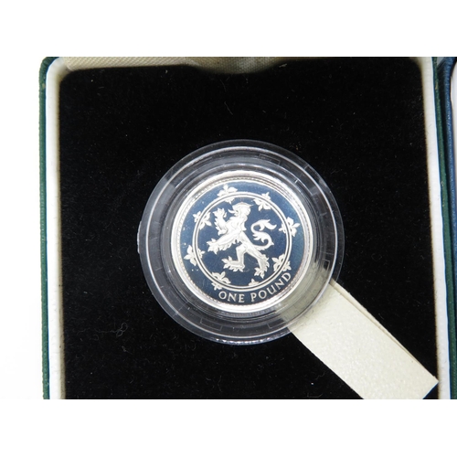 379 - 2x 1999 silver proof £1.00 coin