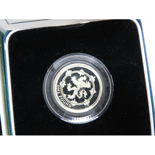 379 - 2x 1999 silver proof £1.00 coin