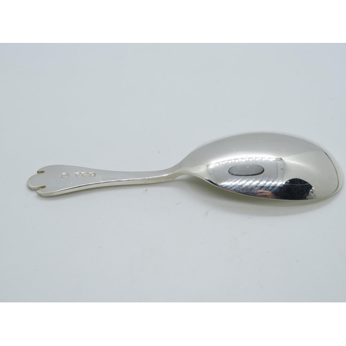 64 - Vintage silver Trefid pattern caddy spoon Francis Howard Sheffield 1971