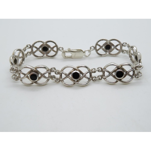 65 - HM silver Celtic infinity bracelet 7.75