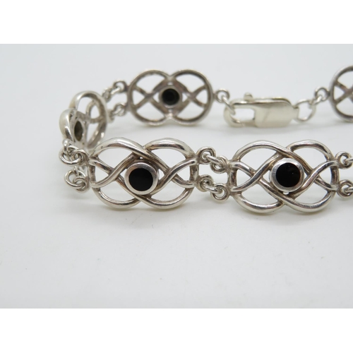 65 - HM silver Celtic infinity bracelet 7.75