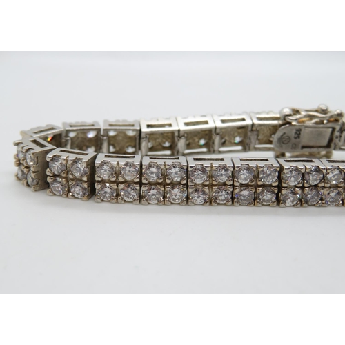 66 - HM silver tennis bracelet set with CZ 7.5