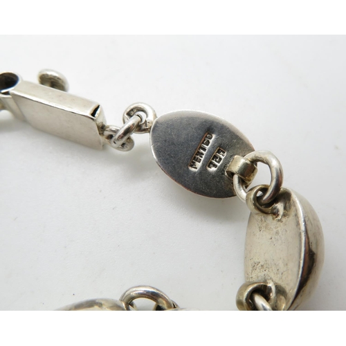 97 - Silver bracelet with black onyx Mexico 925 7.25