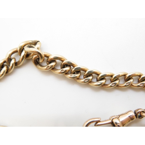 1 - 9ct gold watch chain converted into bracelet with T bar each link HM 15.3g