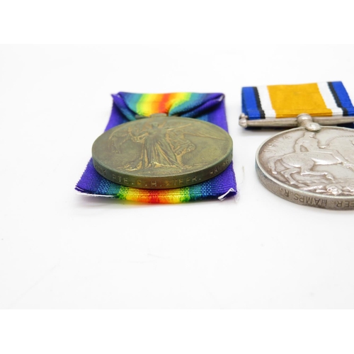 159 - Pair of WWI medals PTE. G. H. STEER Hamps Reg