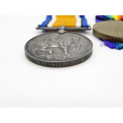 167 - Pair of WWI medals PTE. L. BALDWIN Middlesex Regiment