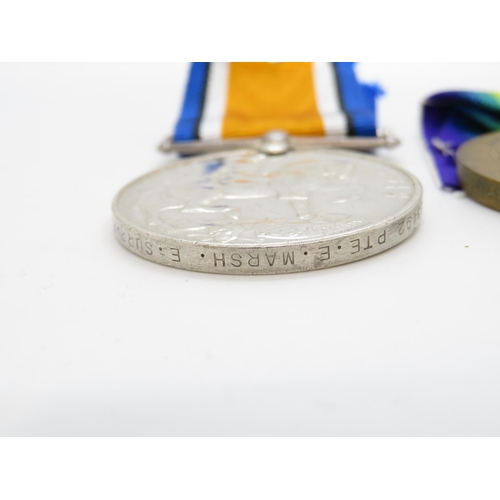 180 - Pair of WWI medals PTE. E. MARSH E. Sussex Regiment