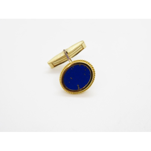 204 - 14ct lapiz lazuli cufflinks 5.67g