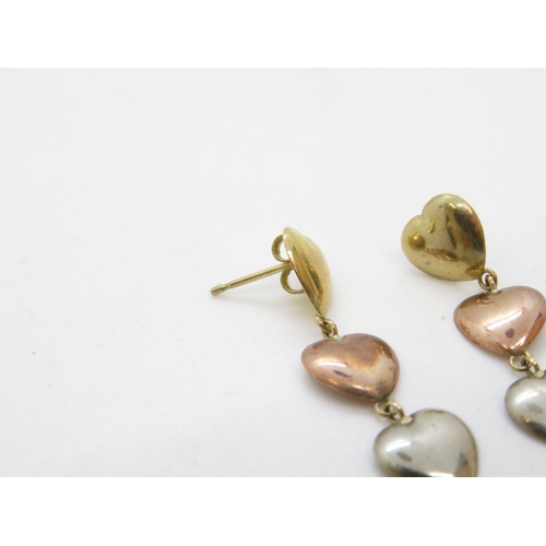 35 - Heart earrings .9g 9ct gold