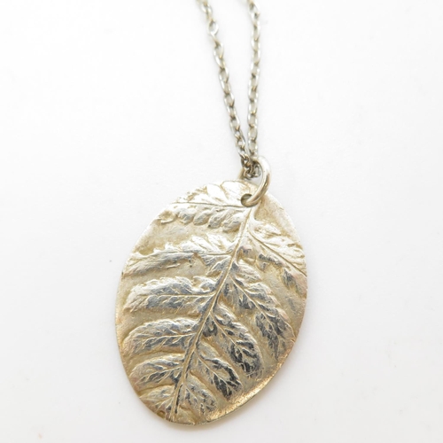 37 - Peter Breckon silver leaf pendant and chain