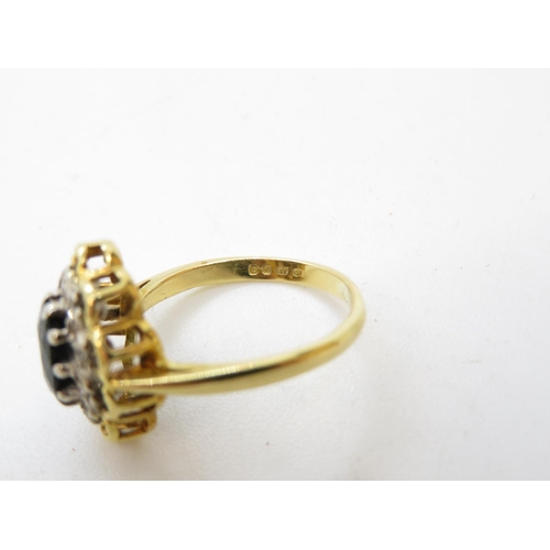 47 - 18ct gold and diamond ring 3.8g size J