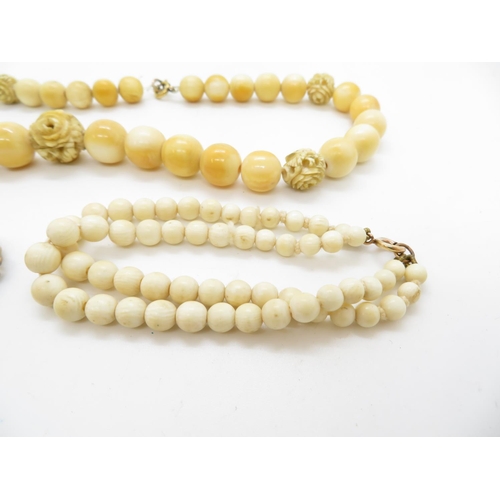 56 - Victorian set of ivory bead necklaces