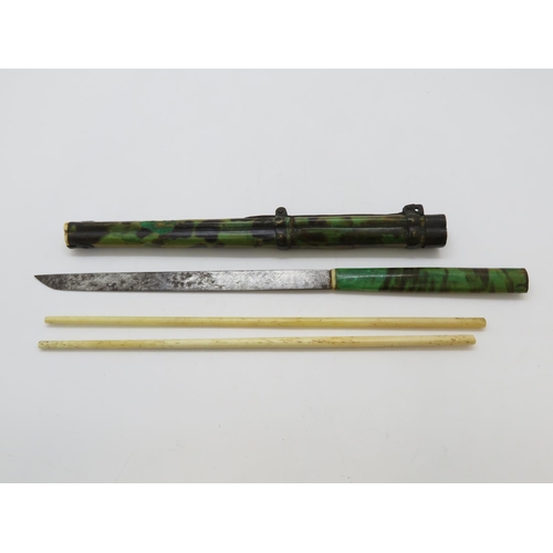 71 - Japanese ivory and tortoiseshell chopsticks