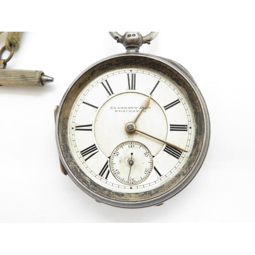 96 - Large silver pocket watch by Sharratt - large case