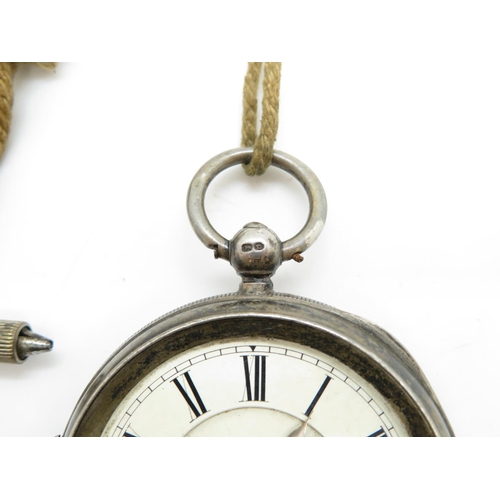 96 - Large silver pocket watch by Sharratt - large case