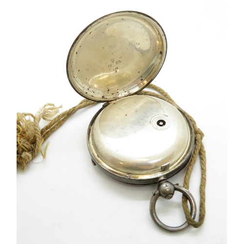 96 - Large silver pocket watch by Sharratt - large case