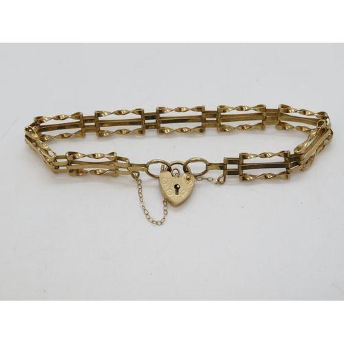 59 - 9ct gold gate bracelet 5.4g