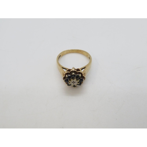 60 - 9ct gold ring with diamonds size N 4.3g