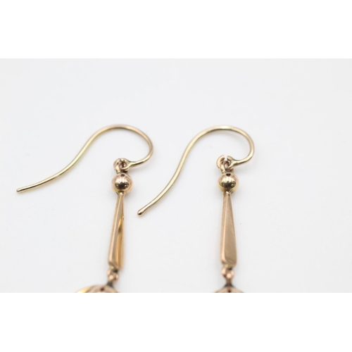 120 - 9ct antique drop earrings