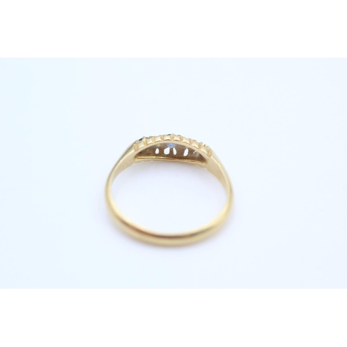 126 - 18ct gold antique diamond & sapphire ring, hallmarked Birmingham 1972 (as seen) size O