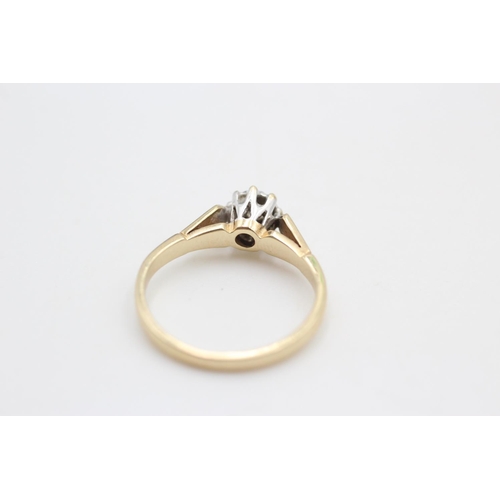 155 - 9ct gold diamond solitaire ring size K