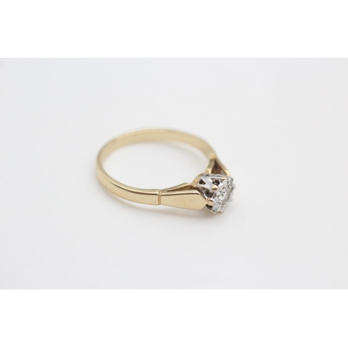 155 - 9ct gold diamond solitaire ring size K