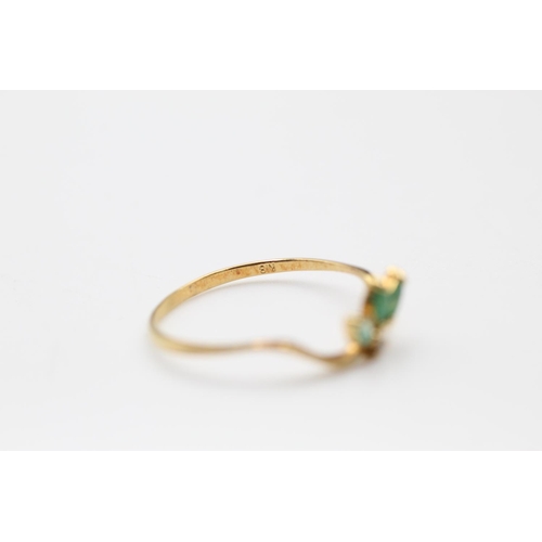 159 - 18ct gold emerald and diamond ring size L