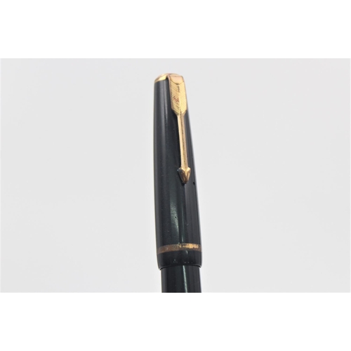 18 - Vintage PARKER Duofold Black FOUNTAIN PEN w/ 14ct Gold Nib WRITING