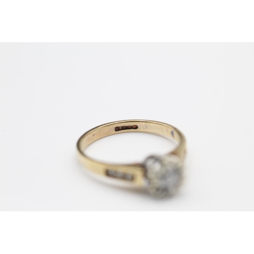 193 - 9ct gold diamond cathedral ring size N