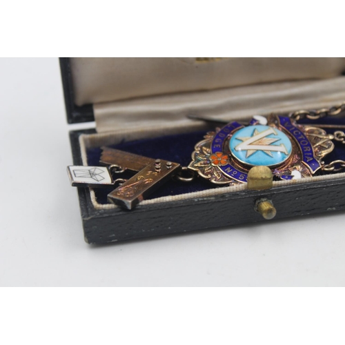 20 - Vintage Boxed Hallmarked .925 STERLING SILVER & Enamel Masonic Jewel (35g)