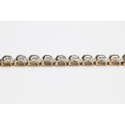 210 - 9ct gold diamond tennis bracelet